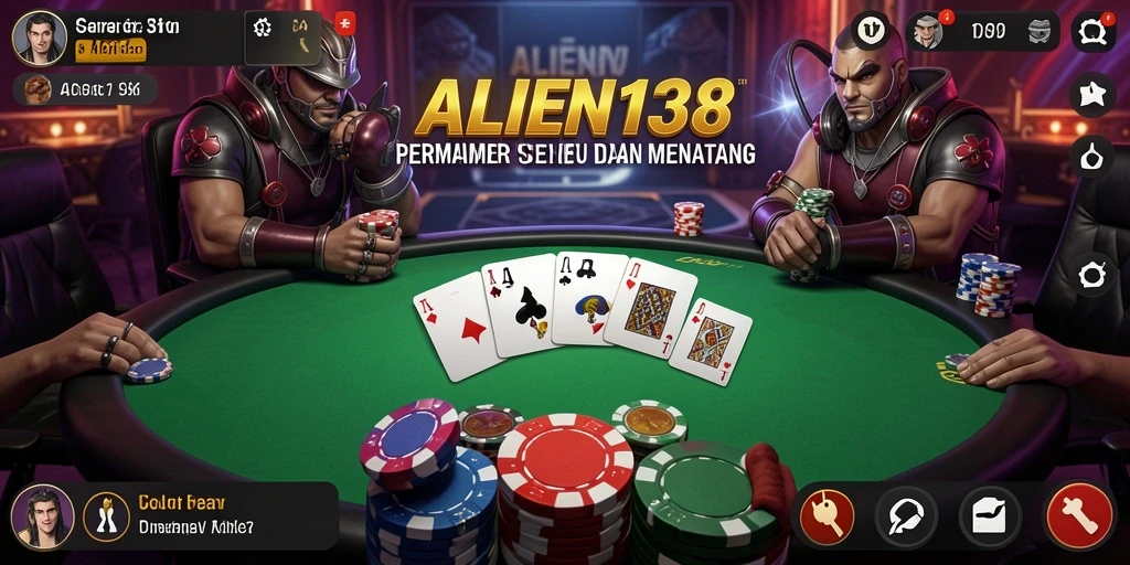 Tangkapan layar utama ALIEN138 menunjukkan gameplay Poker yang mengasyikkan.