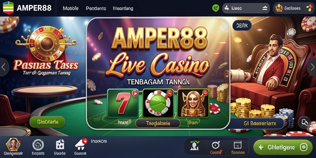 Tampilan permainan Live Casino yang mengesankan di AMPER88.