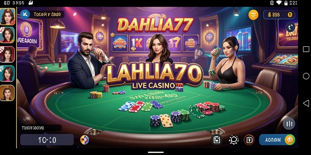 Tampilan gameplay langsung di <strong>DAHLIA77</strong> dengan dealer profesional.