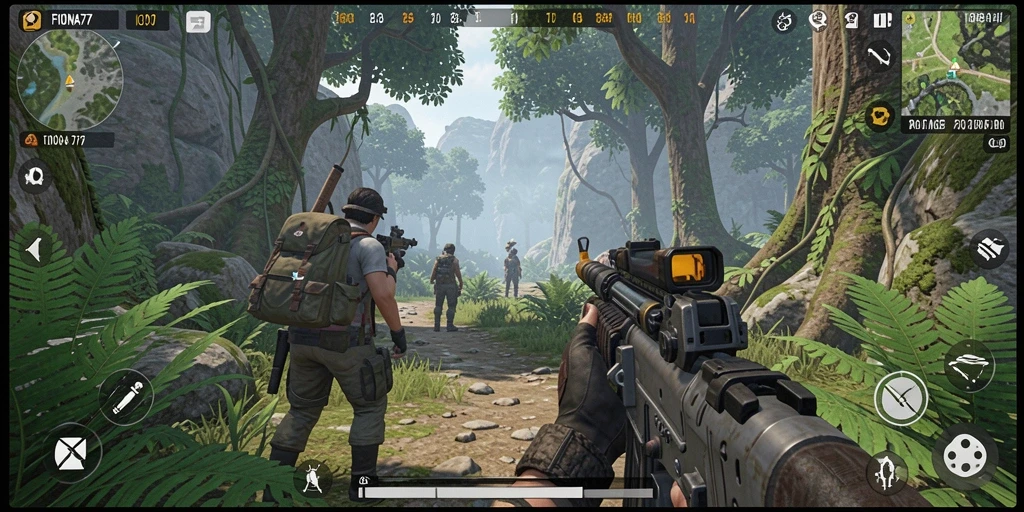 Tampilan gameplay FIONA77 yang mendebarkan dan penuh aksi.