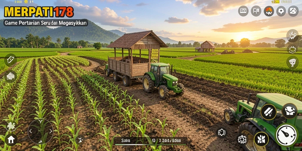 Tampilan gameplay pertanian yang menarik dan interaktif.