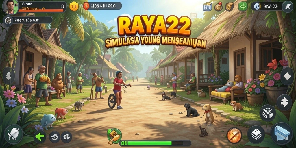 Tampilan gameplay seru di RAYA22 dengan dunia yang bisa dibangun sendiri.