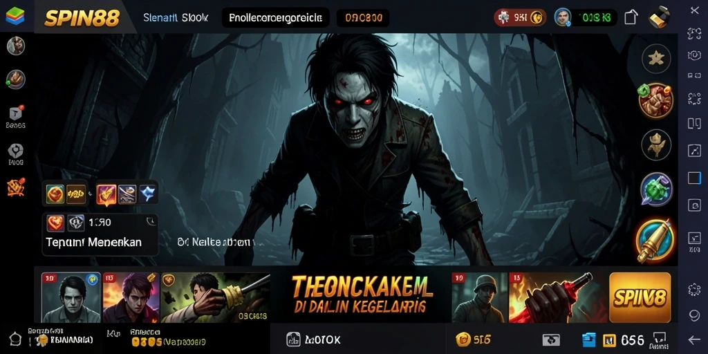 Tampilan gameplay SPIN88 yang mencekam dan menegangkan.